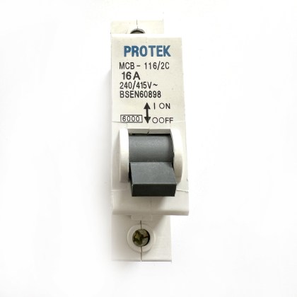 Protek MCB-116/2C C16 16A 16 Amp MCB Circuit Breaker Type C